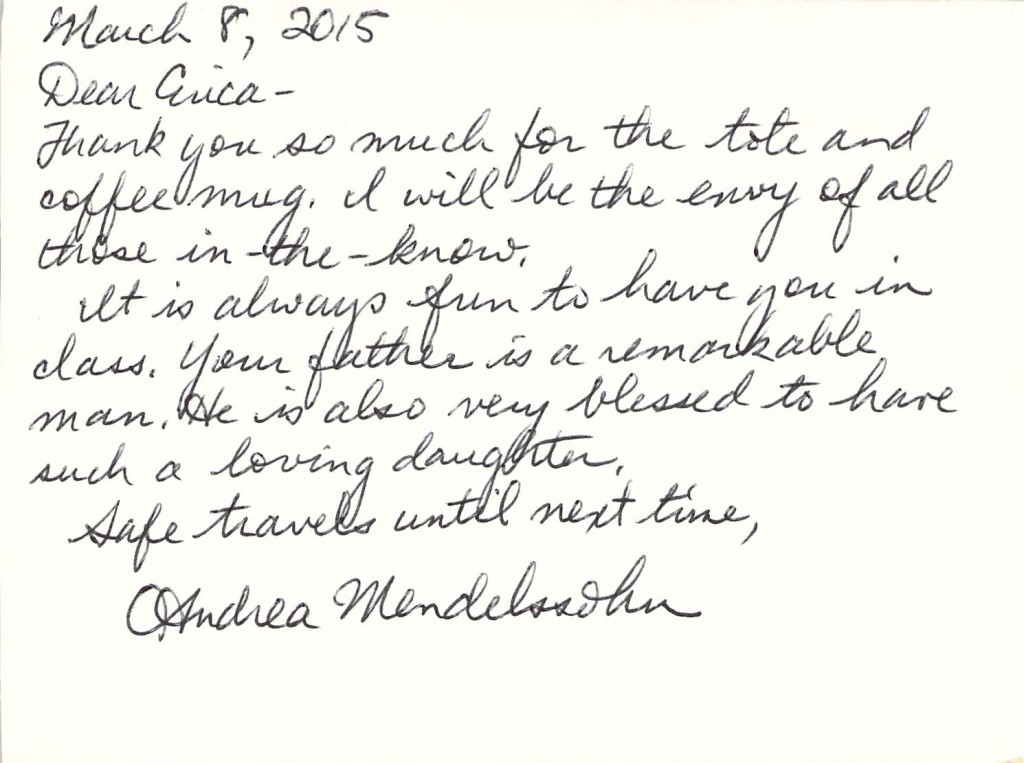 Andrea's TY note