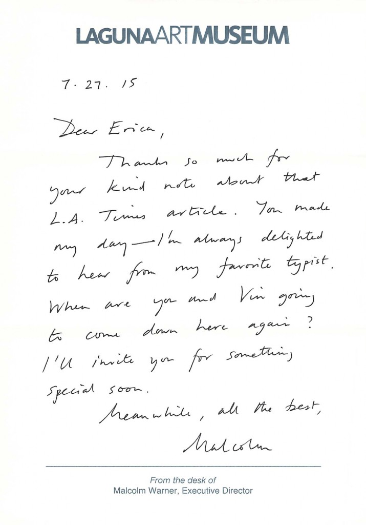 Letter from Director Warner