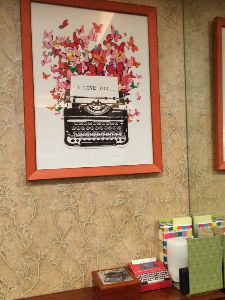 "I love you" typewriter poster.